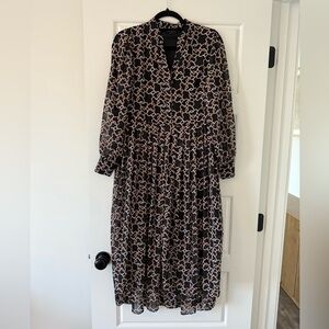 Ann Taylor Black and Pink Long Sleeve Dress